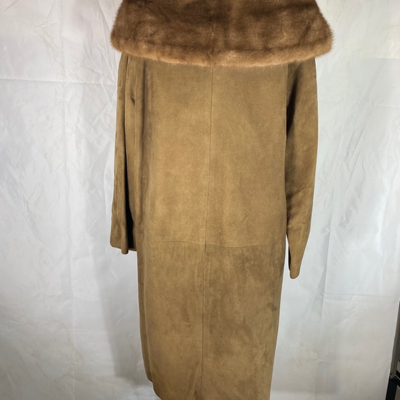Vintage 60’s Brown Suede Elegant Coat 3/4 Sleeve Medium - Picture 4 of 4